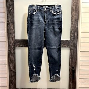 Kancan cropped jeans with frayed hem